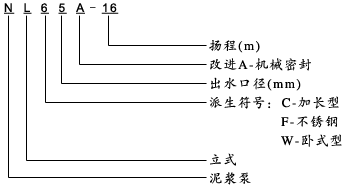 NL汙水（shuǐ）泥（ní）漿液下泵型號意義